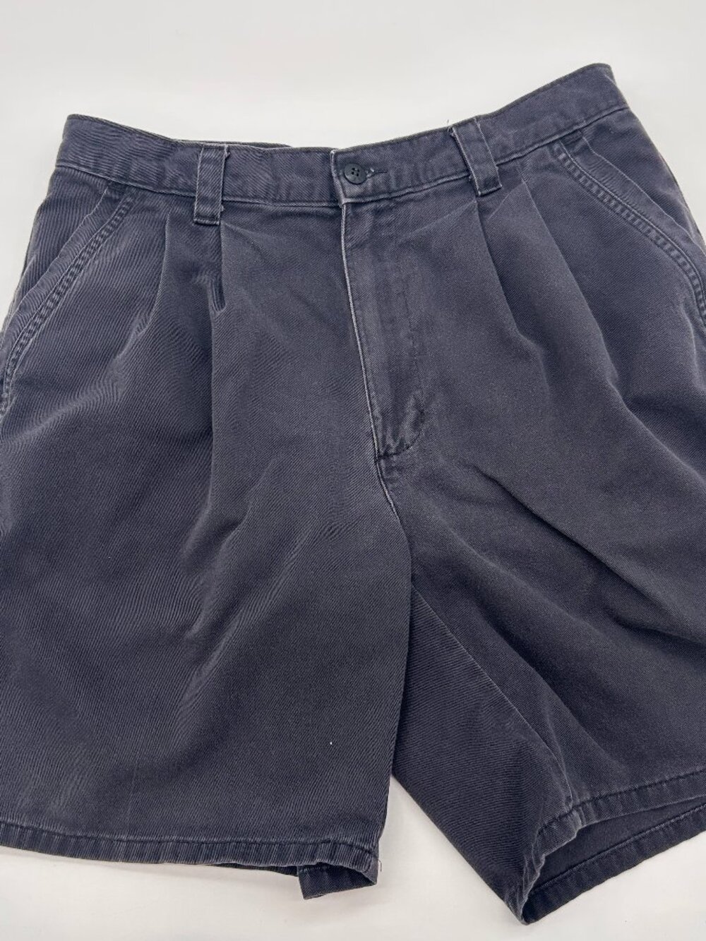 Bugle Boy Shorts Mens 32 Navy Vintage Pleated Loose Fit Chino Resort